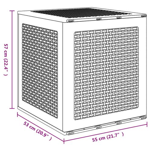 Boîte De Rangement De Jardin Anthracite 55 X 53 X 57 Cm