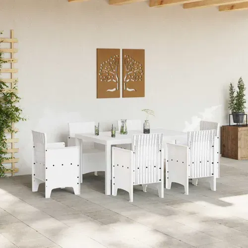 Table De Jardin Pour Repas Blanc 150 X 100 X 73 Cm Polyrotin