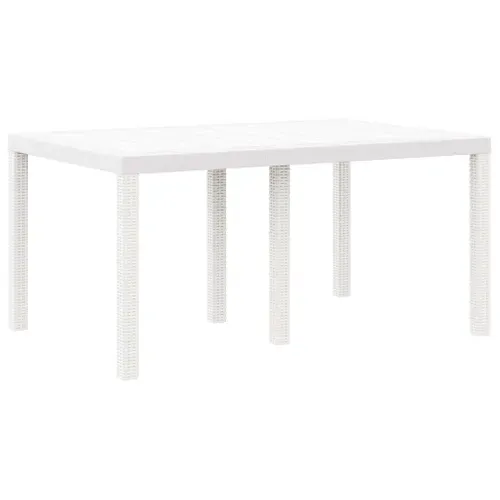 Table De Jardin Pour Repas Blanc 150 X 100 X 73 Cm Polyrotin