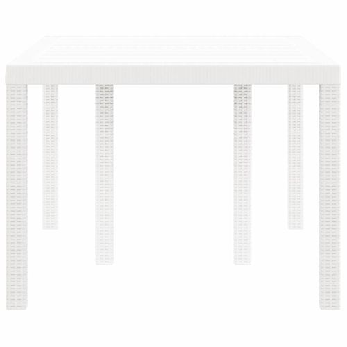 Table De Jardin Pour Repas Blanc 150 X 100 X 73 Cm Polyrotin