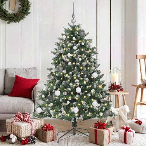 Sapin De Noël Artificiel Vert 150 Cm Pvc, Plastique Et Acier
