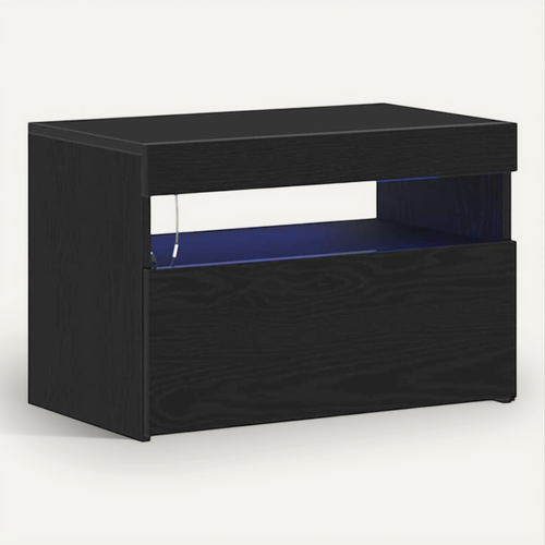 Cabinet De Chevet Chêne Noir 60 X 35 X 40 Cm Bois D'ingénierie