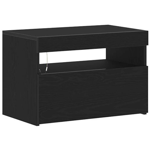 Cabinet De Chevet Chêne Noir 60 X 35 X 40 Cm Bois D'ingénierie