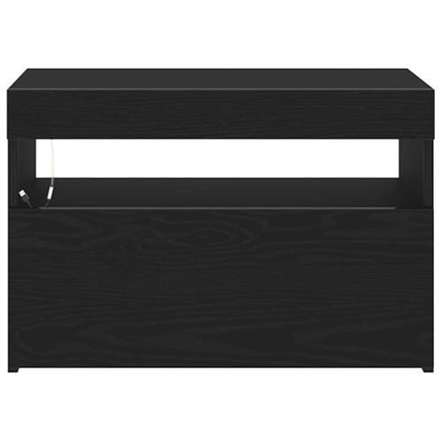 Cabinet De Chevet Chêne Noir 60 X 35 X 40 Cm Bois D'ingénierie