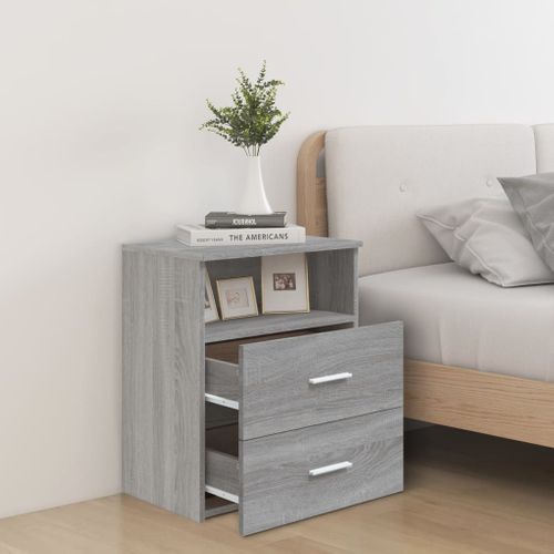 Tables De Chevet 2 Pièces Sonoma Gris 50x32x60 Cm