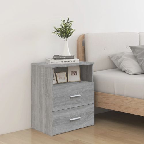 Tables De Chevet 2 Pièces Sonoma Gris 50x32x60 Cm