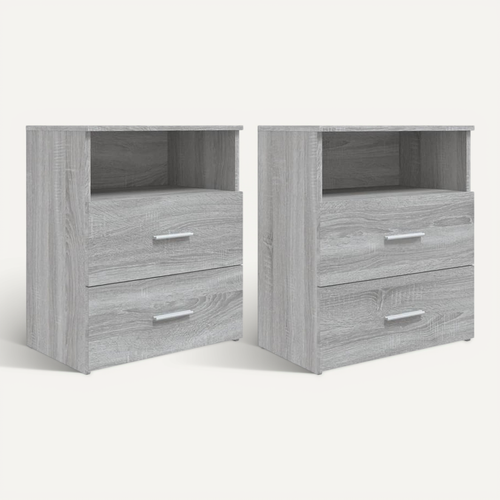 Tables De Chevet 2 Pièces Sonoma Gris 50x32x60 Cm