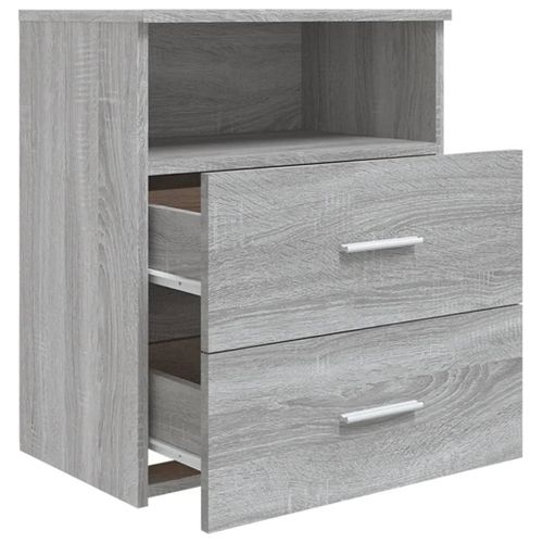 Tables De Chevet 2 Pièces Sonoma Gris 50x32x60 Cm