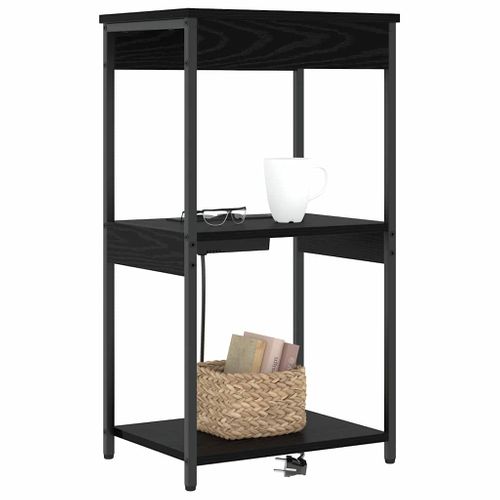 Cabinet De Chevet Chêne Noir 41 X 31 X 76 Cm Bois D'ingénierie