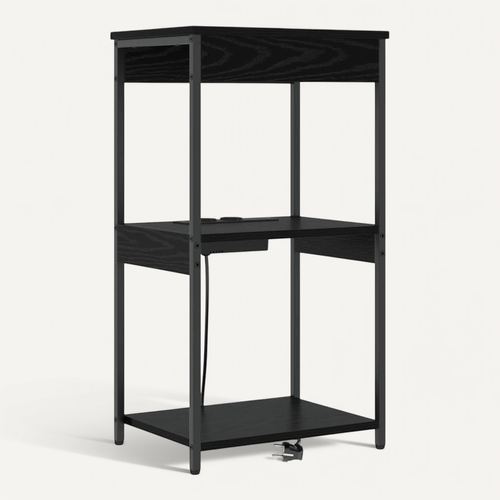 Cabinet De Chevet Chêne Noir 41 X 31 X 76 Cm Bois D'ingénierie