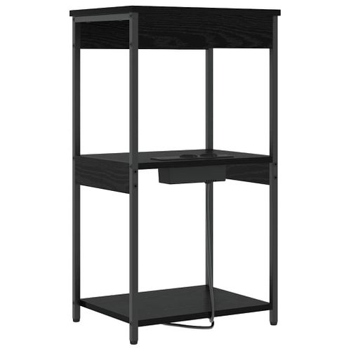 Cabinet De Chevet Chêne Noir 41 X 31 X 76 Cm Bois D'ingénierie
