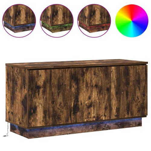 Meuble TV Chêne Fumé 100 X 38 X 49 Cm Bois D'ingénierie
