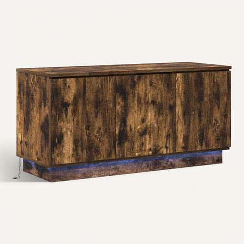 Meuble TV Chêne Fumé 100 X 38 X 49 Cm Bois D'ingénierie