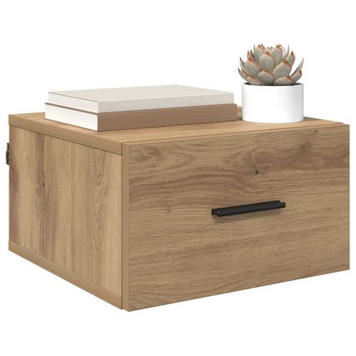 Cabinet De Chevet 2 Pièces Chêne Artisanal 35 X 35 X 20 Cm