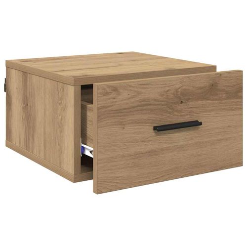 Cabinet De Chevet 2 Pièces Chêne Artisanal 35 X 35 X 20 Cm