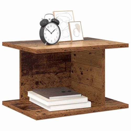 Table De Chevet 2 Pièces Bois Ancien 40 X 30 X 25 Cm