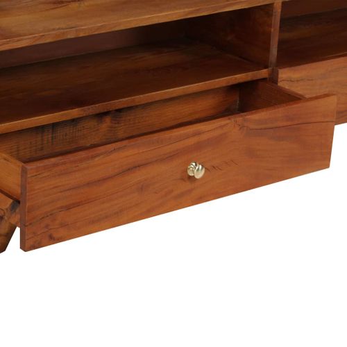 Meuble TV Bois De Récupération Solide 140x30x40 Cm