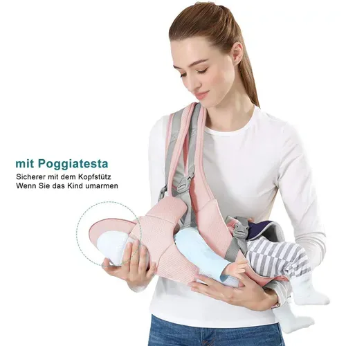 Porte-bébé Rose Ergonomique Coton Avec Siège Hanche 15 Positions Respirant, Bébés De 3 à 20 Kg