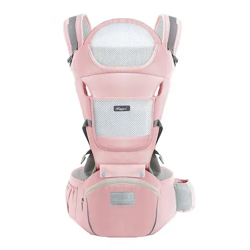 Porte-bébé Rose Ergonomique Coton Avec Siège Hanche 15 Positions Respirant, Bébés De 3 à 20 Kg
