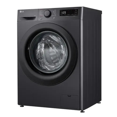 Lave-linge hublot LG F14R35MBS 10 kg Noir vue de profil