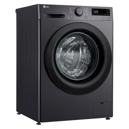 Lave-linge hublot LG F14R35MBS 10 kg Noir vue 3/4