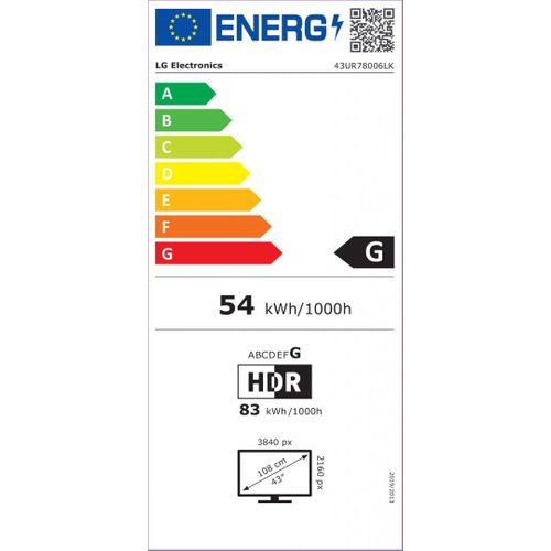 Téléviseur LED 43'' (108 cm) 4K UHD Smart TV - 43ur7800