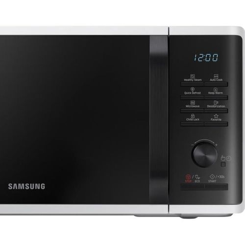 Micro-ondes Solo 23l - Ms23k3555ew - Blanc - Contrôle Électronique + Bouton - Fonction Maintien Au C
