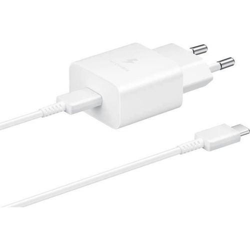 Chargeur Secteur USB C 15w + Câble USB C - 15w - Blanc