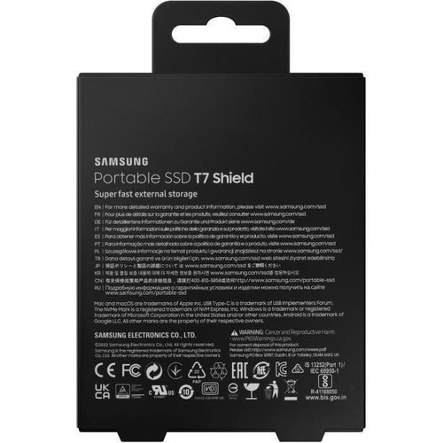 Disque Ssd Externe  Portable T7 Shield Mu Pe1t0s Eu Usb Type C 1 To Noir