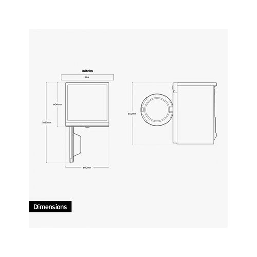 Lave-linge Frontal 11kg 1400 tours/min - Blanc - Ww11bb704dgws3