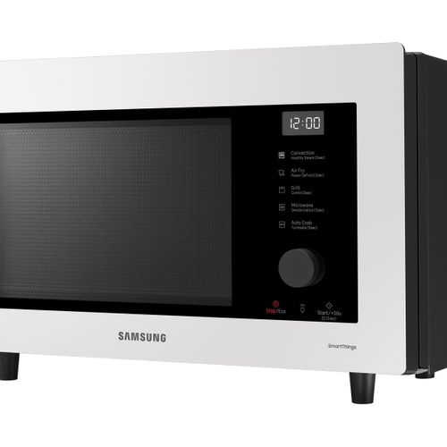 Four micro-ondes combiné SAMSUNG MC32DB7746KE 32L Blanc vue de profil