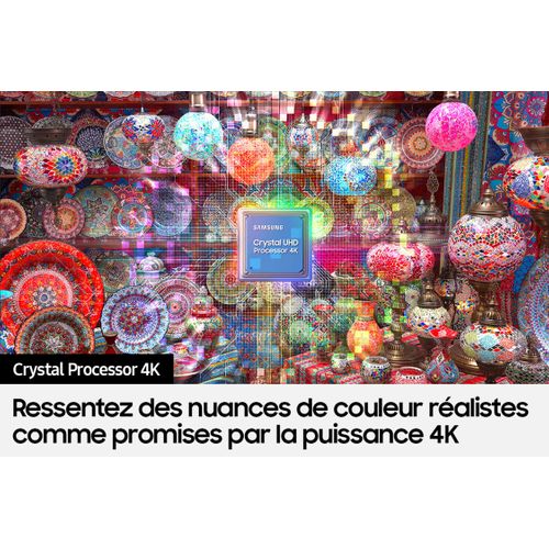 Téléviseur 4k UHD 55''140cm SAMSUNG 55DU7100 vue de profil