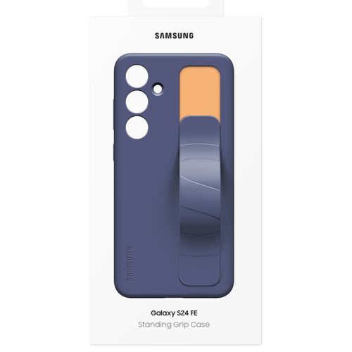 Coque Silicone Bleu Foncé Avec Lanière Pour Galaxy S24 Fe