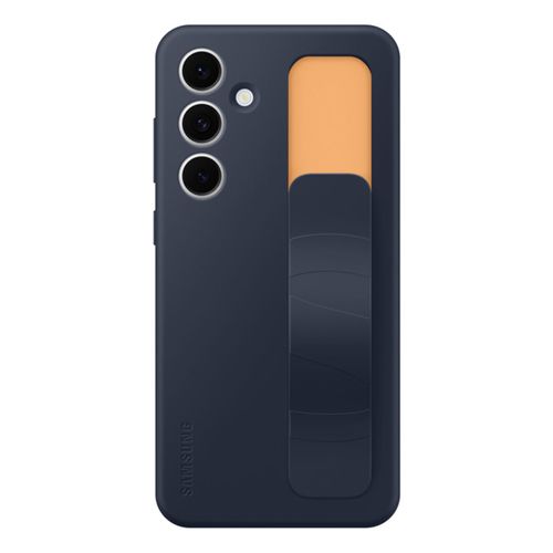 Coque Silicone Bleu Foncé Avec Lanière Pour Galaxy S24 Fe