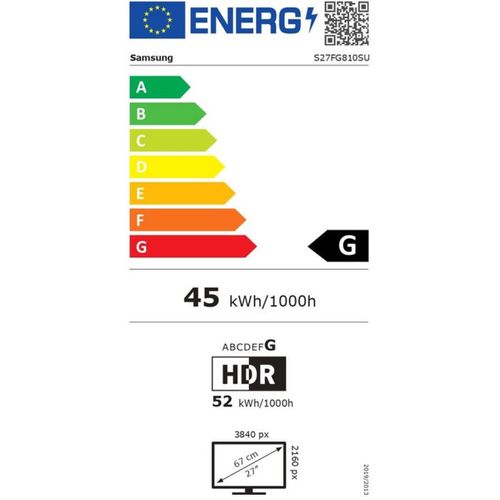 Écran 27" Qd-oled 4k 240hz – 0,03 Ms, 1 000 000:1, Pied Réglable