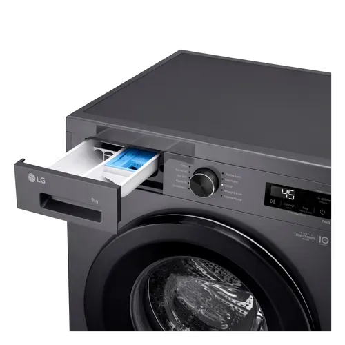 Lave-linge hublot LG F94B15MBS 9kg Noir vue détaillée