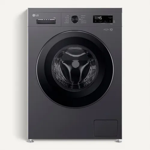 Lave-linge hublot LG F94B15MBS 9kg Noir vue de face