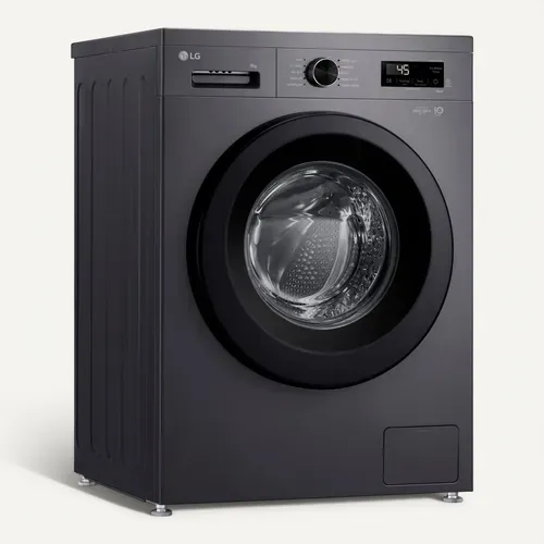 Lave-linge hublot LG F94B15MBS 9kg Noir vue 3/4