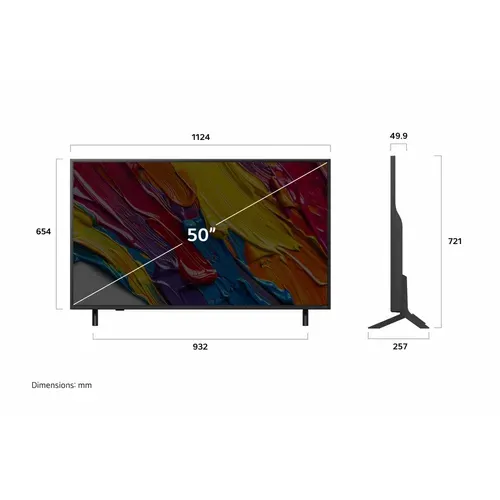 Téléviseur QNED AI 50'' 4K LG 126 cm 50QNED82A6B.AEU