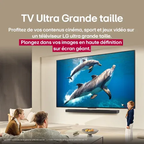 Téléviseur QNED AI 75'' 4K LG 189 cm 75QNED82A6B.AEU vue d'ambiance 1