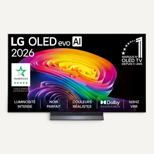 Téléviseur OLED evo AI 55'' 4K LG 139 cm OLED55C54LA.AEU vue de face