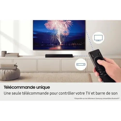 Barre De Son 2.0ch HDMI Arc Bluetooth, Mode Voix Claires, Noir
