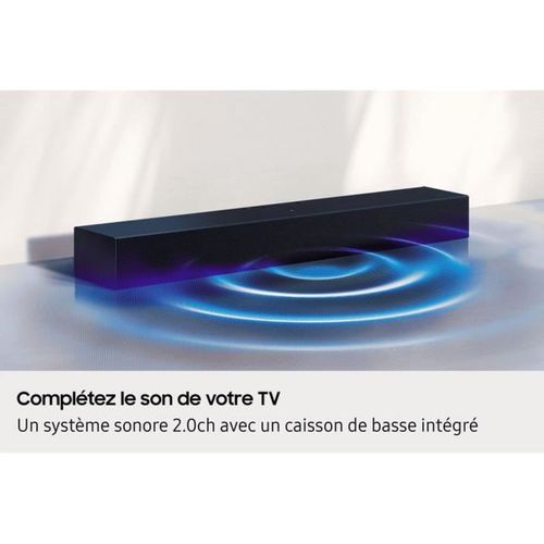 Barre De Son 2.0ch HDMI Arc Bluetooth, Mode Voix Claires, Noir