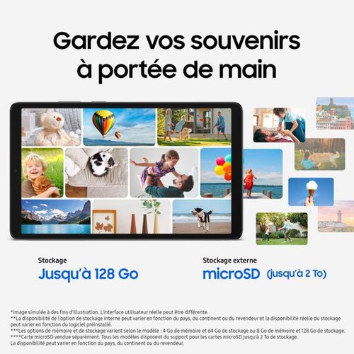 Tablette 8,7" Fhd 90 Hz – 4 Go Ram, 64 Go, Wi‑fi 5, Gris