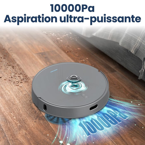 L50+ Aspirateur Robot Laveur Avec Station Auto-vidange Brosse Caoutchouc Anti-nœuds