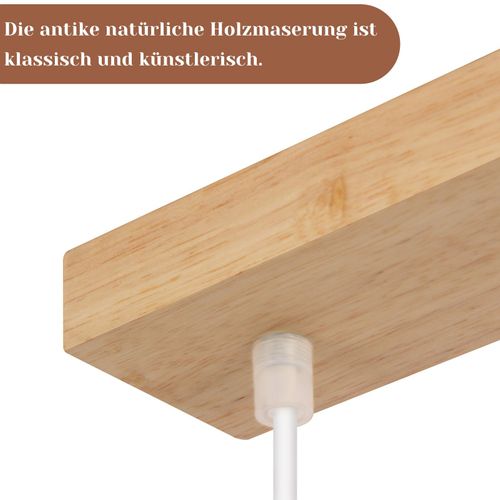 Suspension Bois Métal Diam.60cm Gu10 Blanc 4 Ampoules Lampe Suspendue Lampe De Couloir