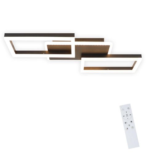 Plafonnier LED Salon 48w : Dimmable, Noir, Design Moderne, Télécommande.