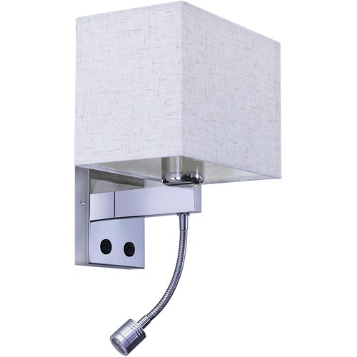 Applique LED Liseuse Pivotante 360° Interrupteur Abat-jour Tissu E27 Chambre