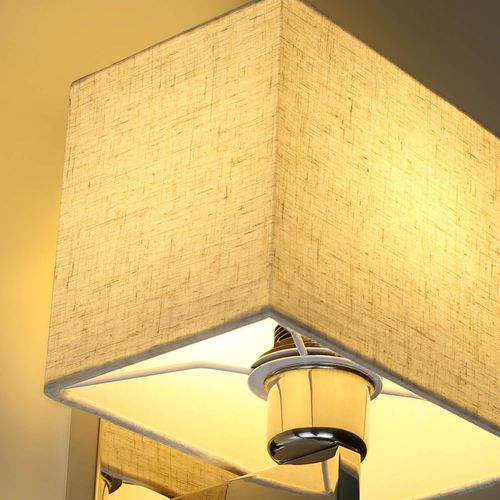 Applique LED Liseuse Pivotante 360° Interrupteur Abat-jour Tissu E27 Chambre