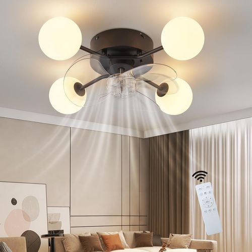 Ventilateur De Plafond G9 Silencieux Télécommande 6 Vitesses Chambre (sans Ampoule)
